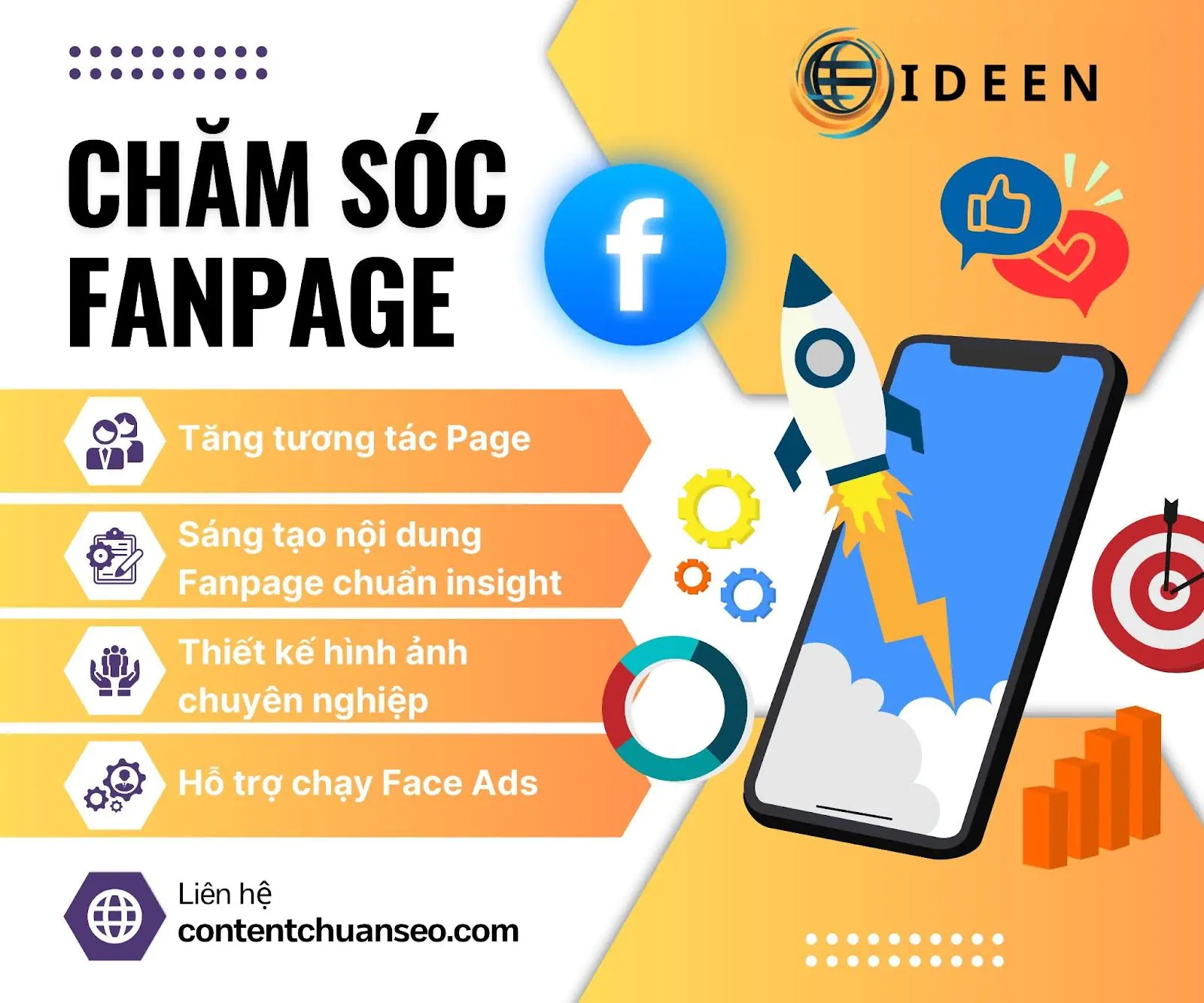 chăm sóc fanpage uy tín tại Ideen